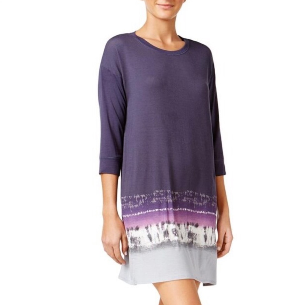 NEW DKNY Womens Sleep Shirt Knit 3/4 Sleeve